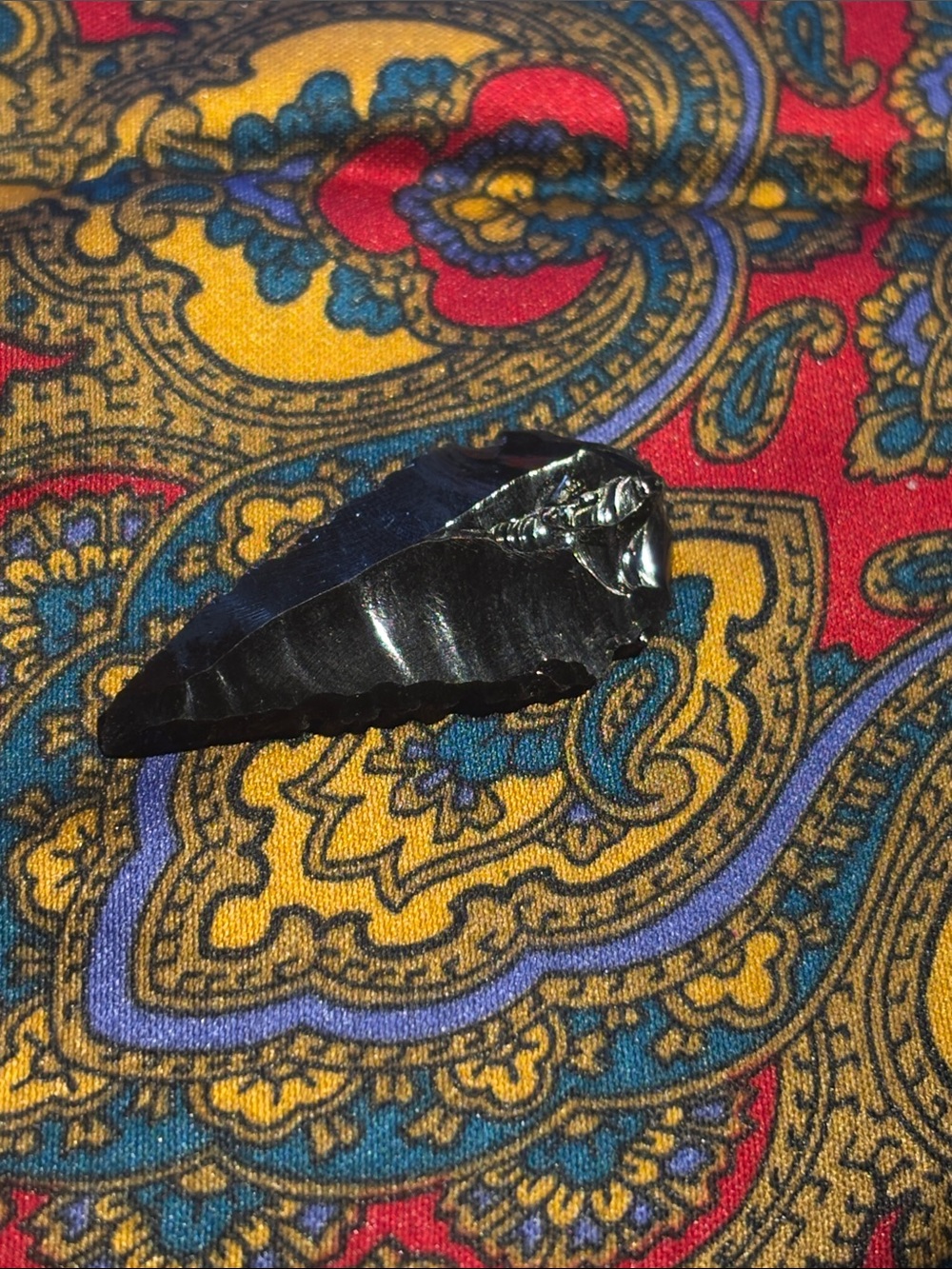 Men's Black Obsidian Arrowhead Accessory